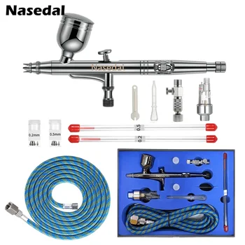 Nasedal Airbrush 0.3mm Dual Action Airbrush Spray Gun for Cake Model Makeup Tattoo Car Art DIY Tool 0.2mm/0.3mm/0.5mm