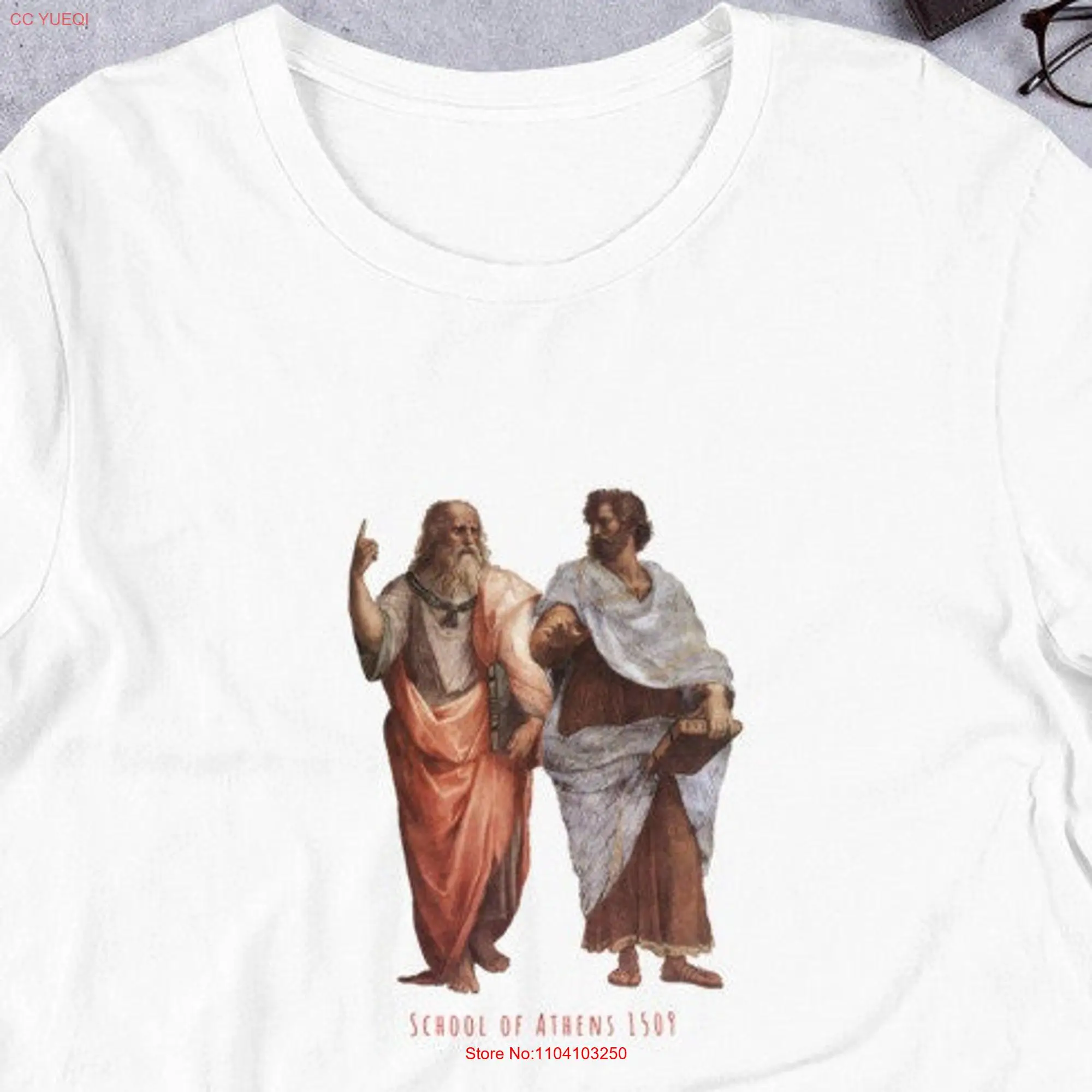 Art The School of Athens Raphael 1509  T Shirt long or short sleeves