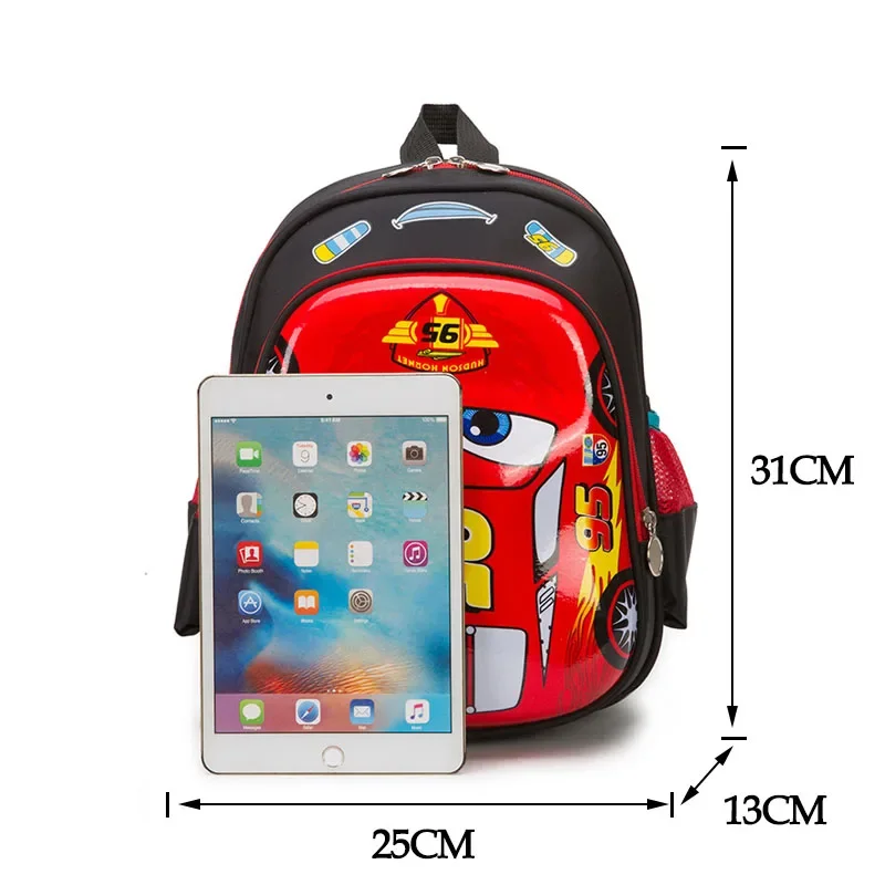 Disney Cars 2 Lightning McQueen Rucksack Büchertasche 3D Cartoon Anime Junge Schultasche Rucksack Geburtstagsgeschenk für Kinder