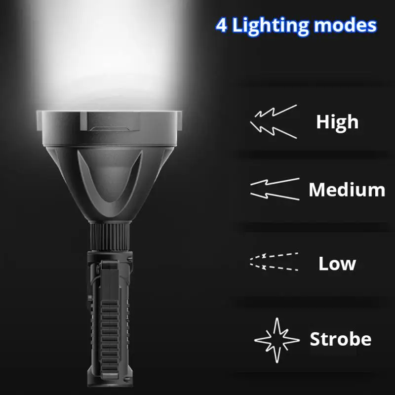 Reflector de linterna LED portátil, lámpara P70, soporte montable de cuentas, recargable por USB, para expedición, aventura, Camping