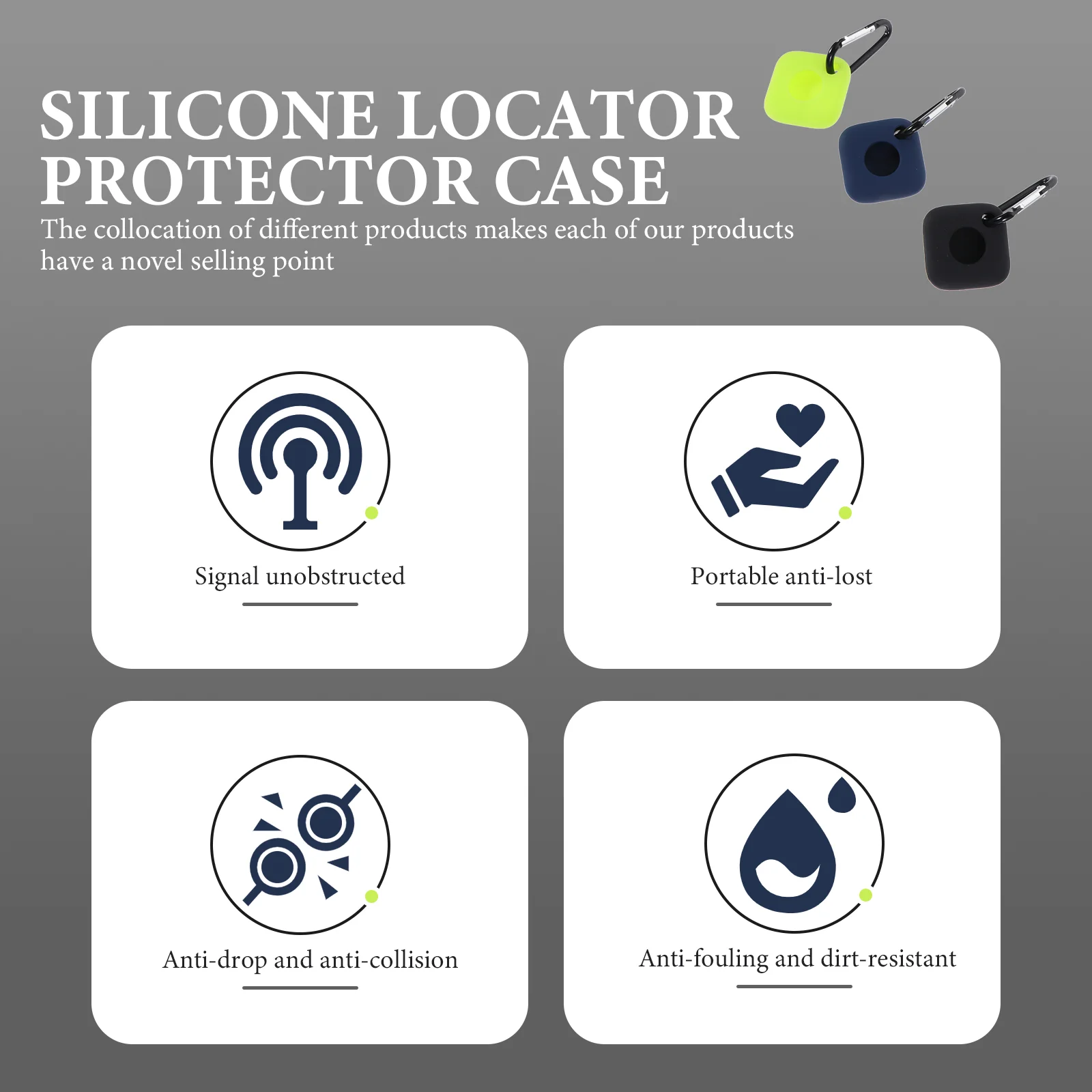 3 Pcs Tracker Case Accessories Anti-Scratch Cover Protective Tracer Accessory Simple Keychain Silica Gel