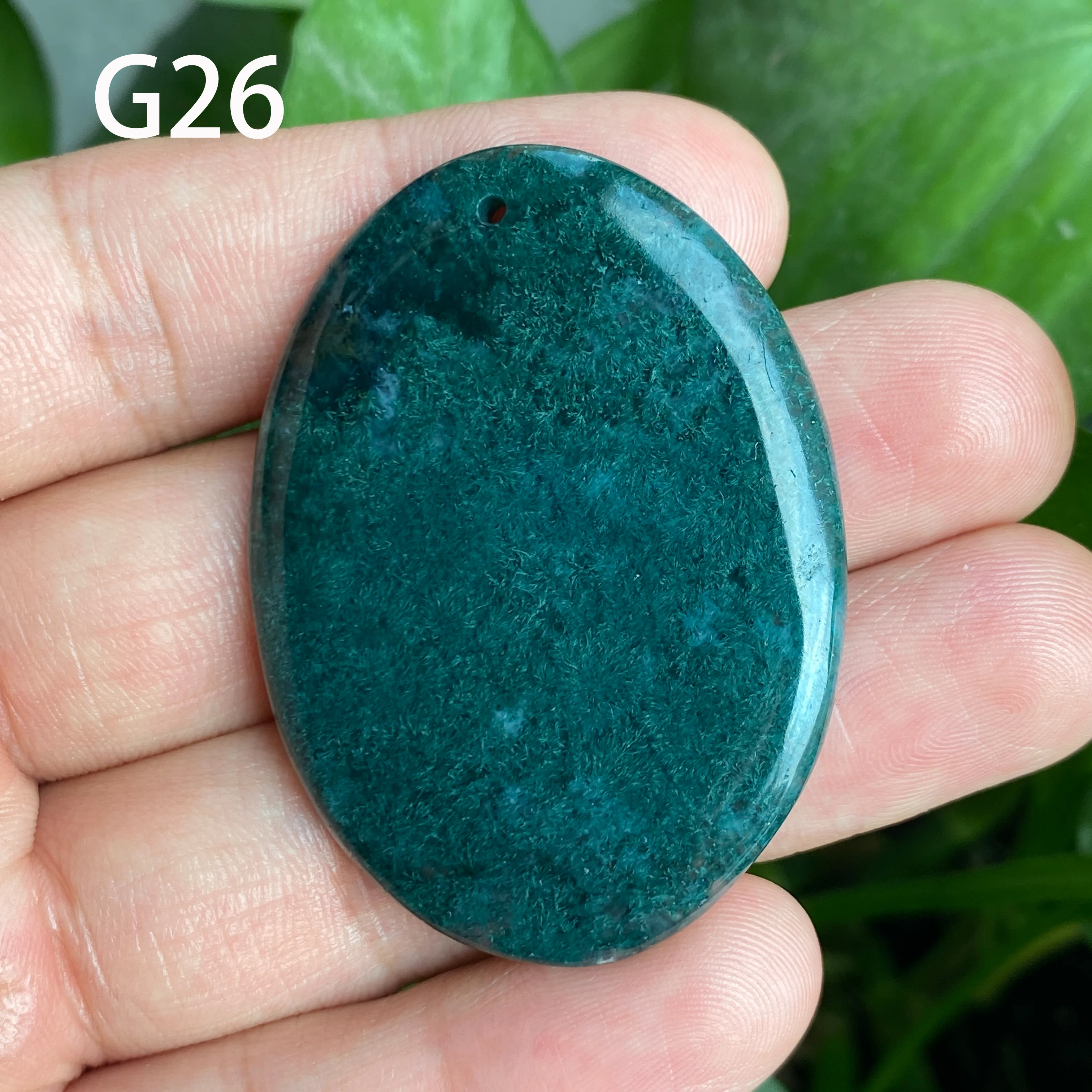 Natural Oval Shape Carnelian Crystal Pendant Moss Agate Rock Jewelry Rough Polished Quartz Stone Gift for Healing Decoration - view 5