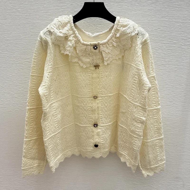 

High-quality Japanese-style age-reducing embroidery elements women's cardigan for daily commuting outfit sweater 25916125