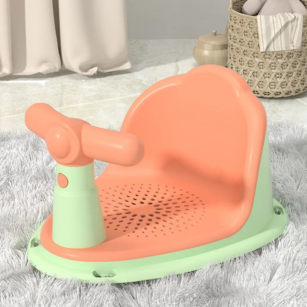 

PP+TPR Baby Shower Chair Funny Suction Cup Design Hollowed Out Seat Non Slip Bath Stool Antiskid Bathtub Seat Baby Play