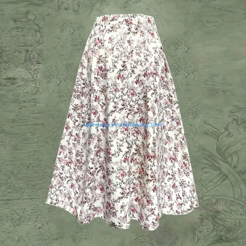 573B Women's long dress, fashionable bohemian , trendy floral  A-line beach dress, vacation wear.