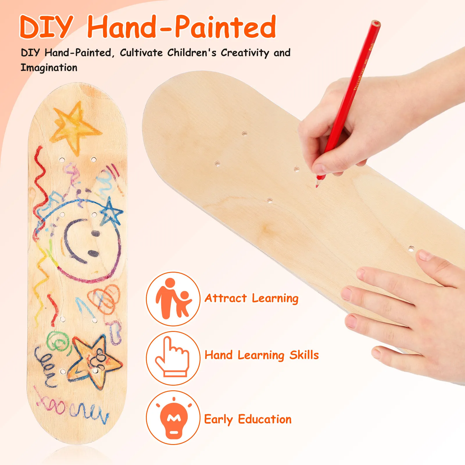 

Blank Wood Skateboard Deck DIY Unpainted Board for for Teens Adults diy Custom Design Painting 7 Layer Maple Wooden SkateBoard
