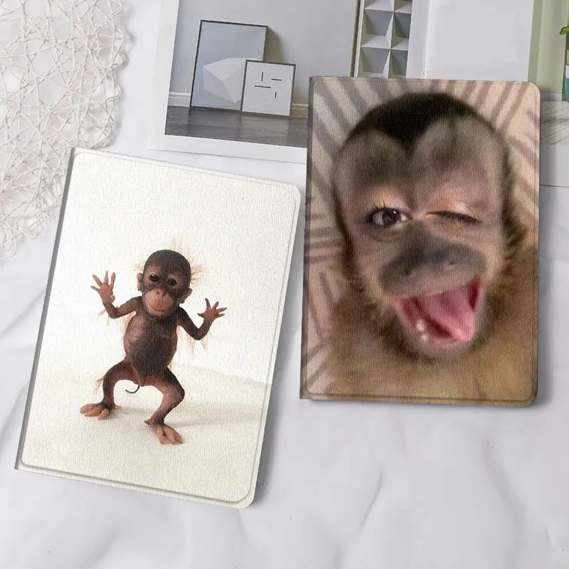 

Cute Monkey Standing Figurine Tablet Case For Samsung Tab Galaxy S6 S11 A A7 A8 A9 A11 10.1 10.4 10.5 Plus Lite Gift