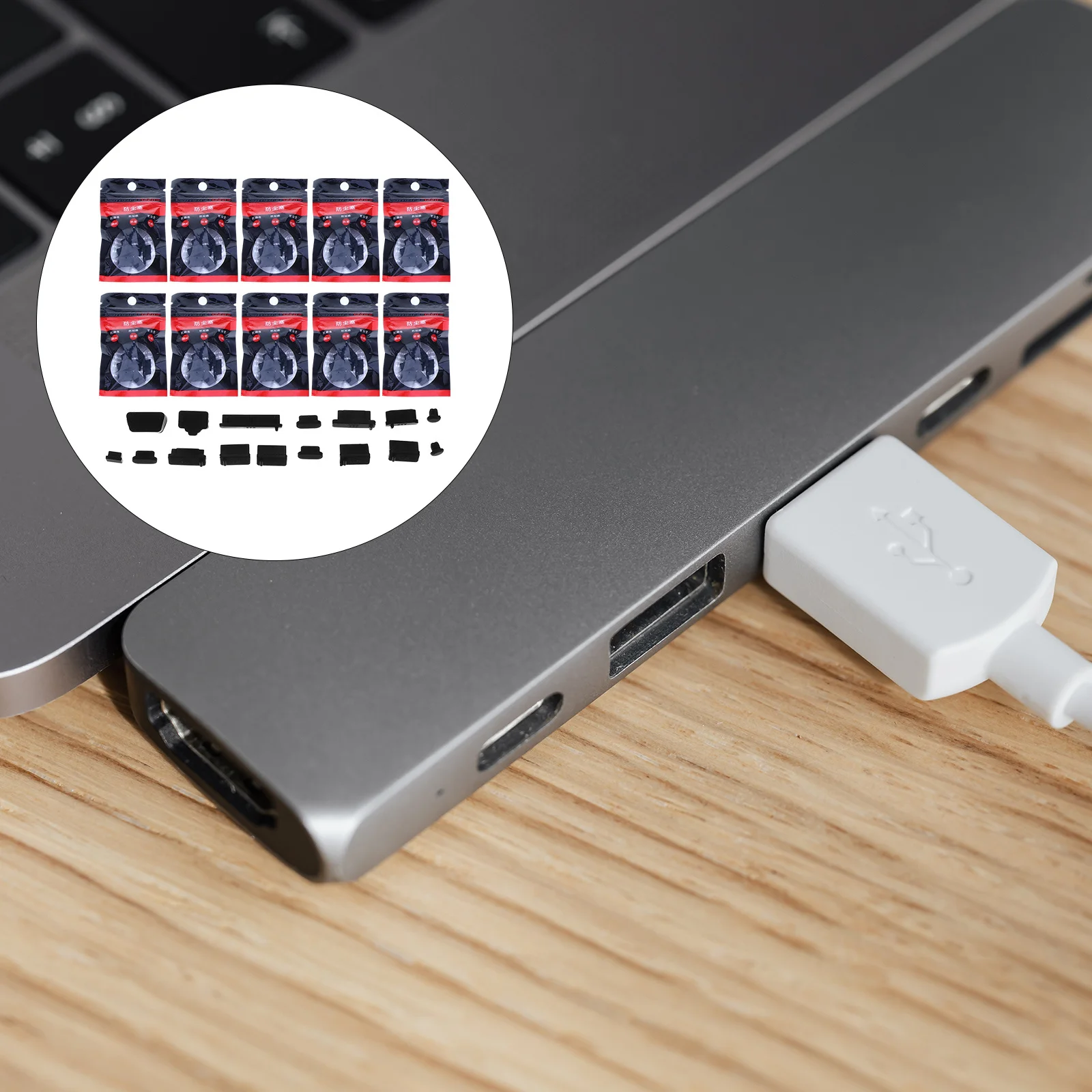 160 pezzi porta di ricarica per laptop tappi antipolvere tappi protettivi in silicone coperture antipolvere per spina per porta di ricarica per spina per computer portatile