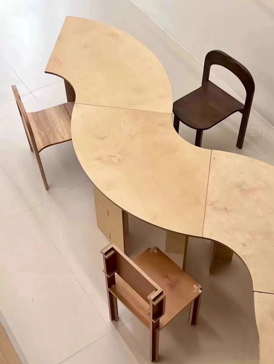 

Home Dining Table Birch Ocean Board Leisure Space Library Table Coffee Shop Versatile Storage Table Workbench