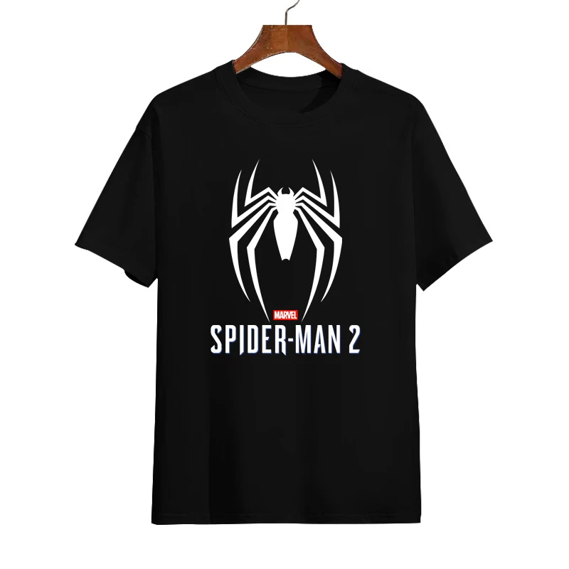 Marvel Spiderman 2 Game Marvel Spiderman 2 maglietta a maniche corte Spiderman mezza manica in cotone da uomo e da donna