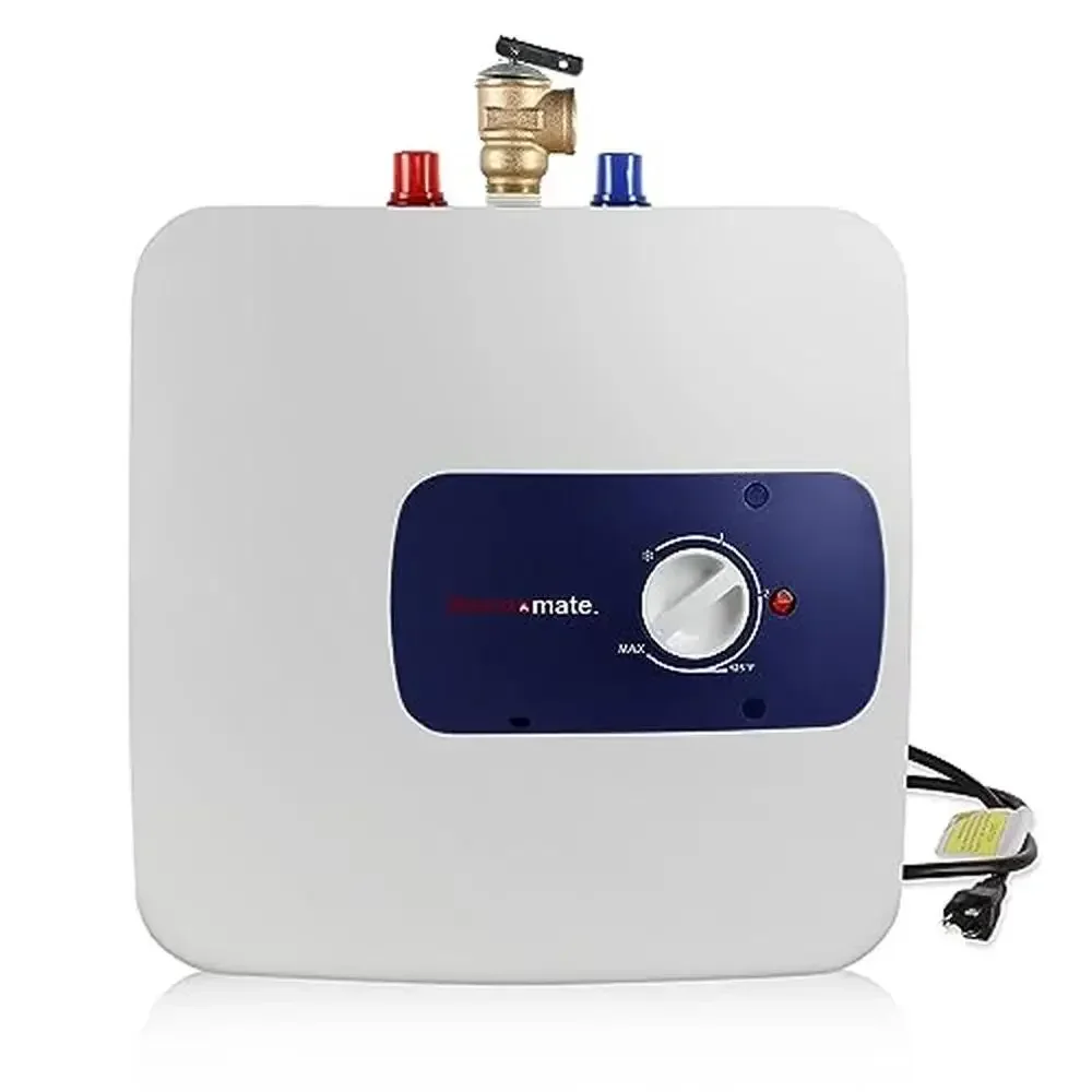 6.5 Gallons Mini Tank Water Heater Instant Hot Point of Use 1440W 120V Wall Mounted Plugin Slim Design Efficient Temperature