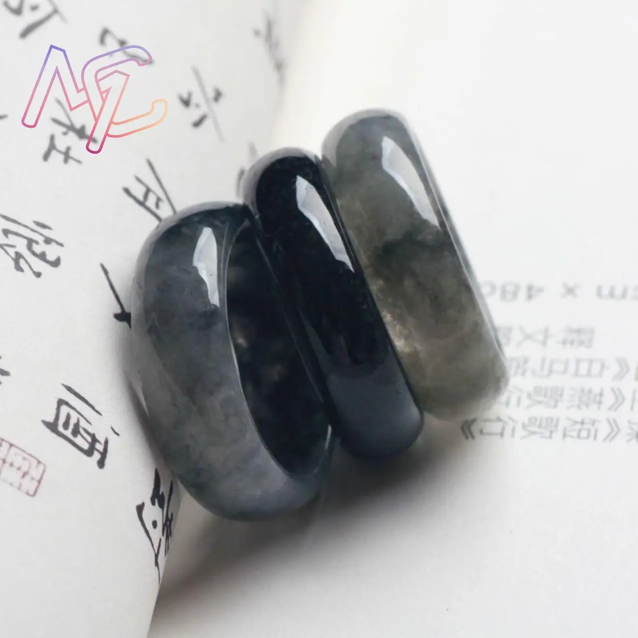 تميمة خاتم الجاديت المانمار الأسود منحوتة من الزمرد مجوهرات طبيعية أحجار كريمة من اليشم البورمي الحقيقي إكسسوارات مصممة أزياء فاخرة