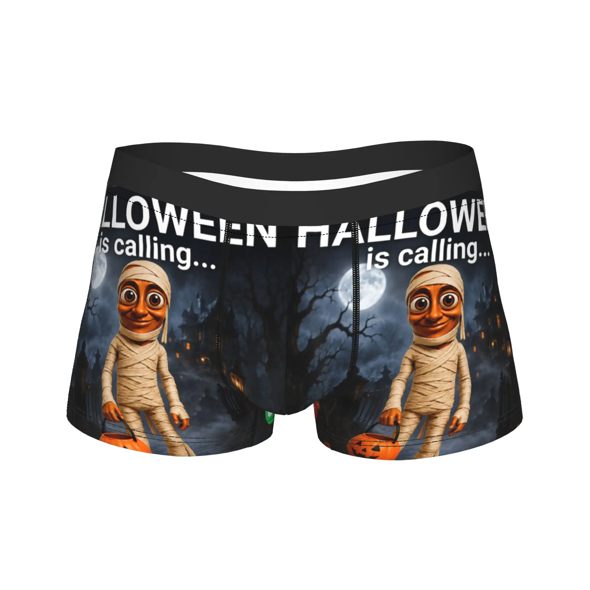 Halloween Tung Tung Tung Sahur Underwear  Comfortable Panties Pattern Boxer Brief For Men 3D Pouch Large Size Trunk