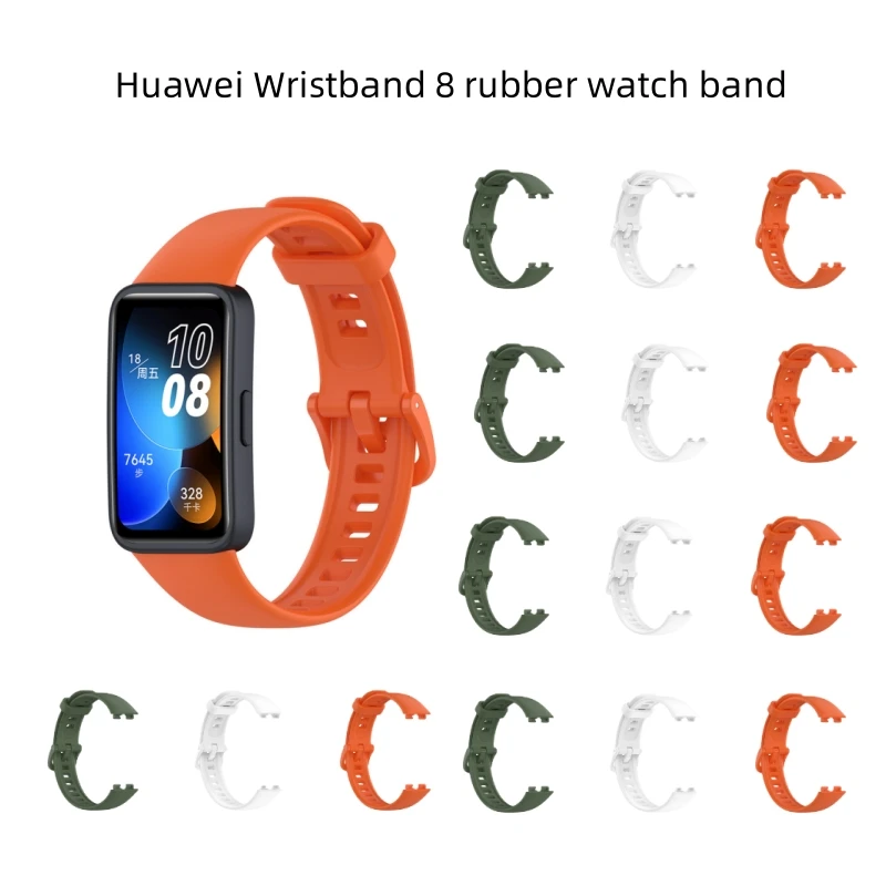 1 Uds Correa de muñeca para Huawei Band 8 pulsera deportiva Correa de silicona suave para Huawei Band8 Correa de repuesto Smartwatch