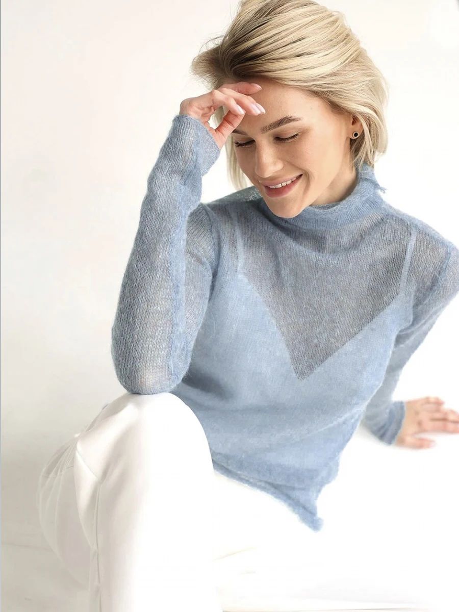 Blue-Turtle Neck
