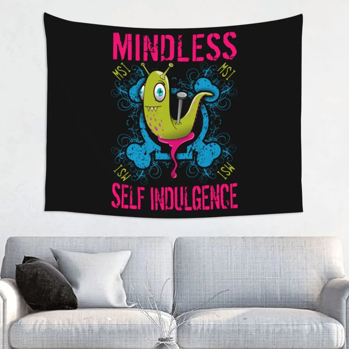 Custom Msi Mindless Hip Hop Punk Rock Self Indulgence Tapestry Wall Hanging for Dorm Hippie Electro Tapestries Home Decor