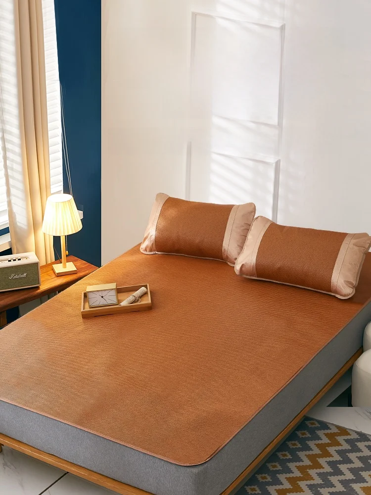 

2024 New Soft Cooling Mat Woven from Rattan Can Be Folded Student Dormi Single Person Rattan Summer Cooling Mat