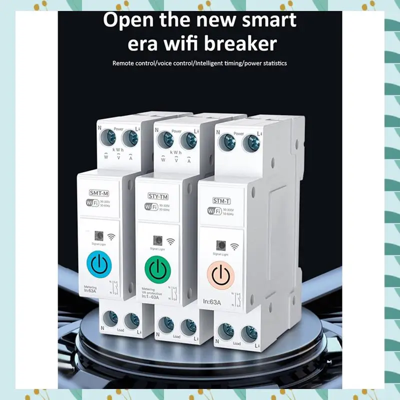 

A71P Tuya Wifi Smart Circuit Breaker Power Metering Din Rail Remote Control Smart Home Kwh Metering Monitoring Timer Relay