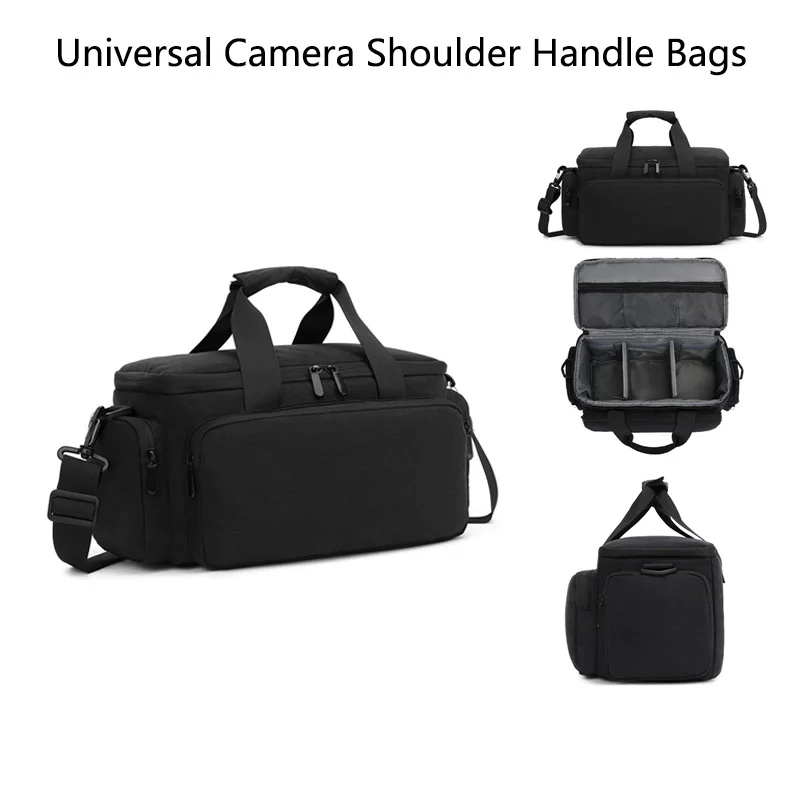 Waterproof Camera Bag Travel Shoulder Bag Camera Photography Tripod Accessories Bag with Removable Dividers&Shoulder Strap