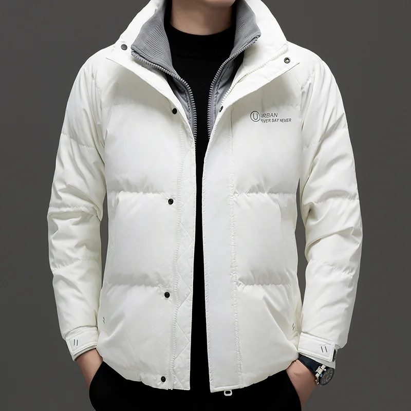 Men's stand collar fashionable down jacket New Korean style in winter Thickened warm short men's down jacket