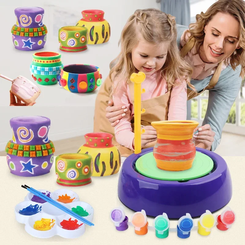 Children's Handmade Toys Ceramic Machine Handmade Clay Tool Set No Burning Boys  Girls Ceramic Machine Electric Embryo Toys Gift