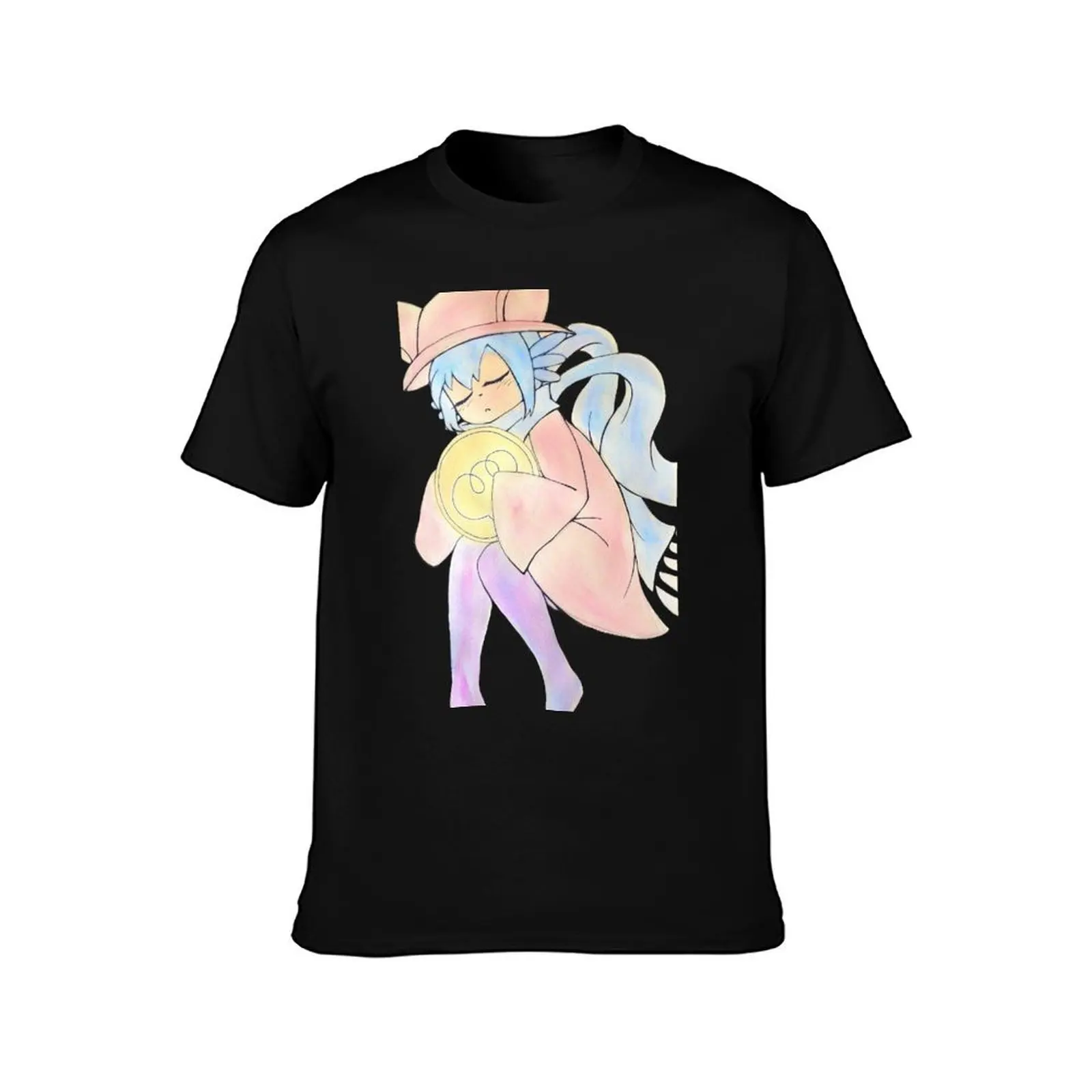 OneShot Niko Sleeping T-Shirt Simple Solid Color Crew Neck Tee