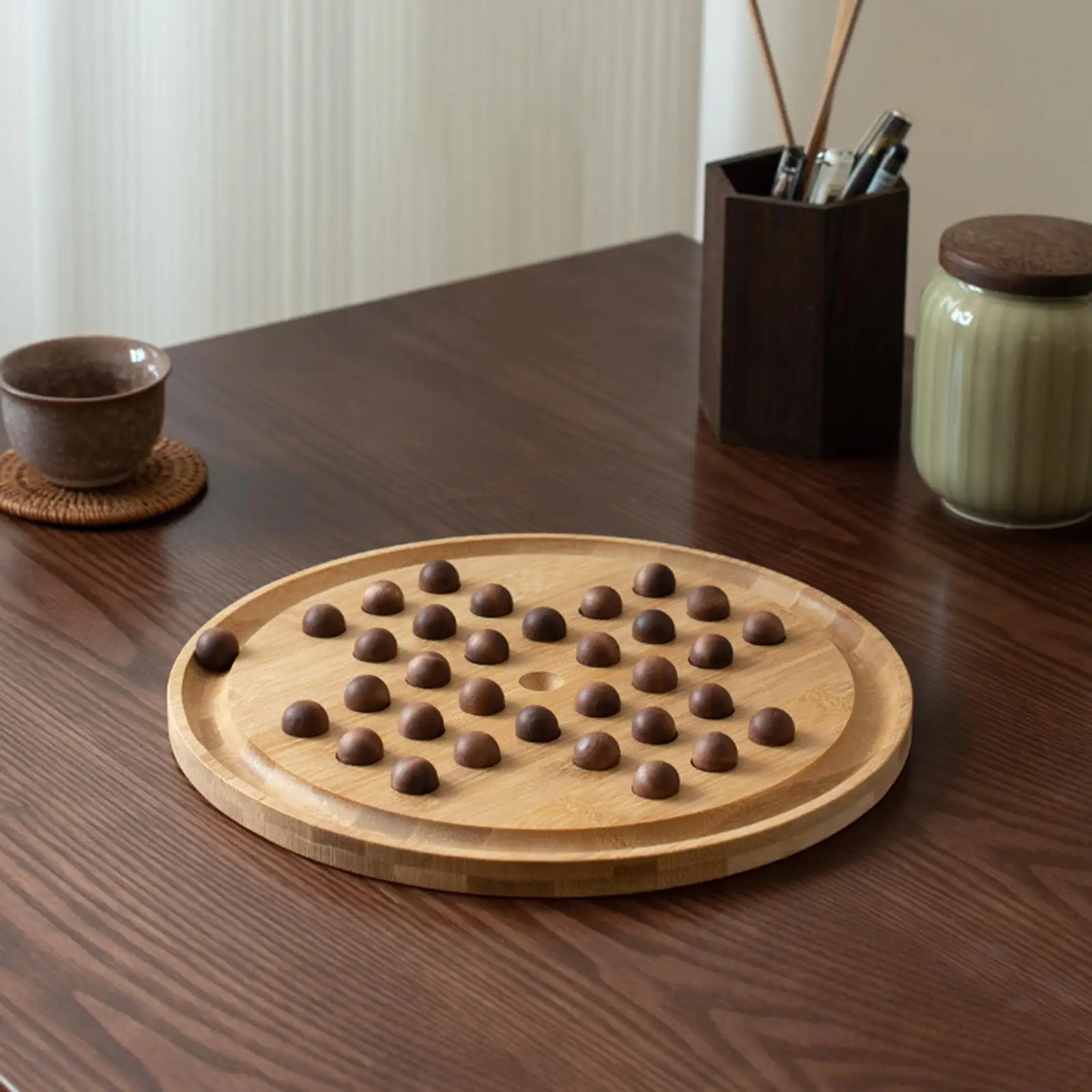 

Деревянный набор настольных игр-пасьянс с 33-детальянской деревянной бусиной для детей, чтобы играть