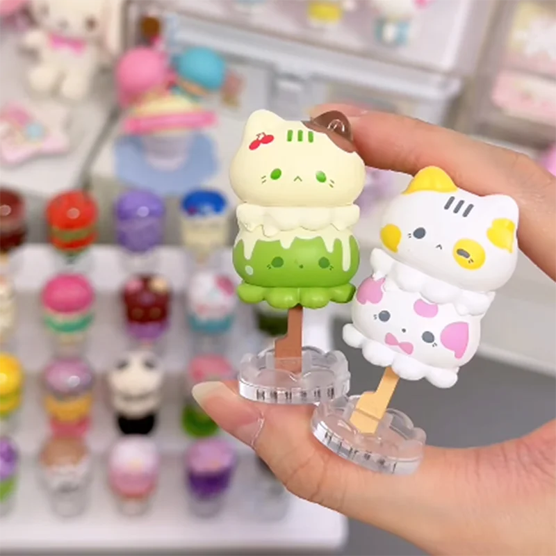 NEW Original Strawberry Mousseta Octopus Meow Popsicle Series Blind Box Cute Cat Figurine Mystery Box Desk Decor Birthday Gift view 5
