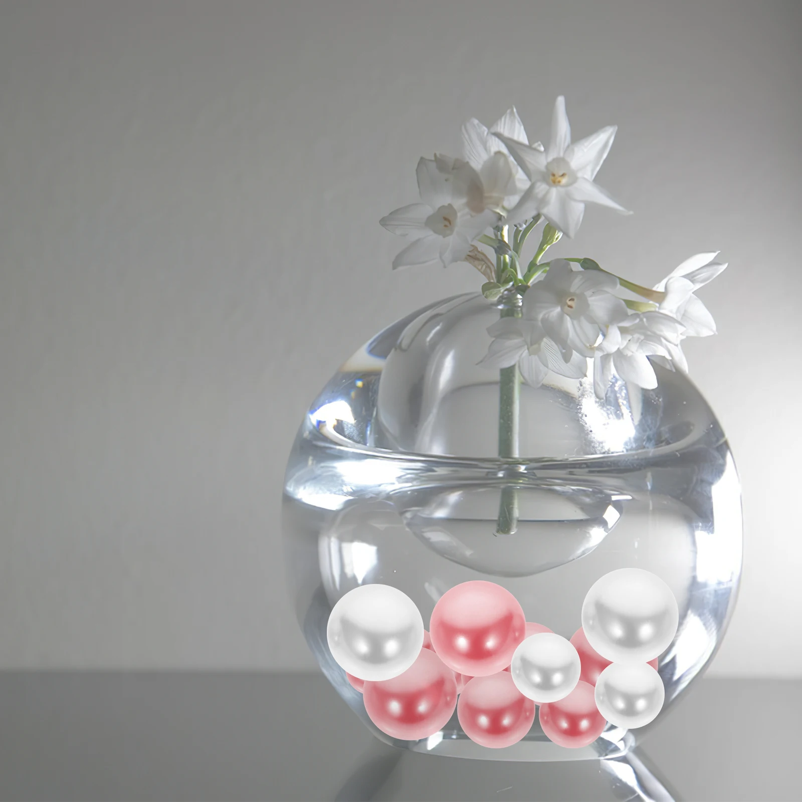 

300 Pcs Pearl Decorations 10mm 14mm Faux Pearls Vase Filler Craft Projects Wedding Accessories Lightweight ABS
