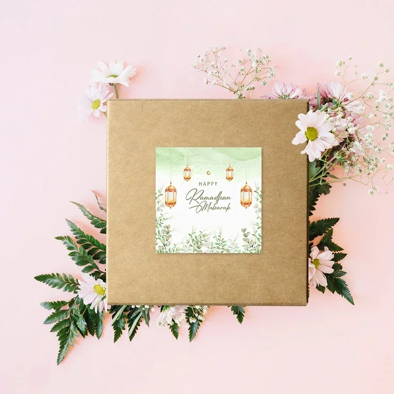 Ramadan Kareem Mubarak Stickers Labels Blessed Ramadan Eid Mubarak Muslim Eid al-Fitr Festival Holidays Greeting Card Decor