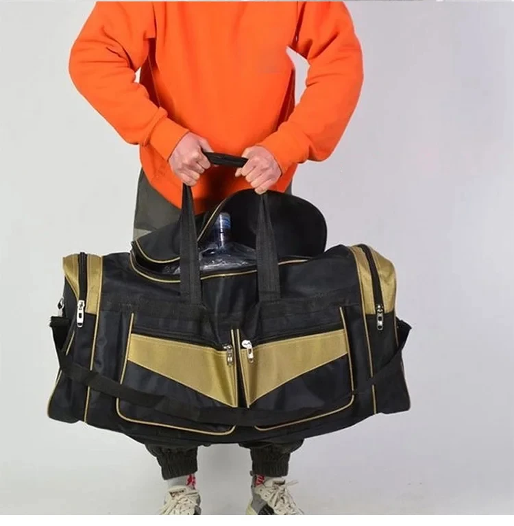 Große Gepäck-Reisetasche, Camping, Fitnessstudio, Fitness, Handtaschen für Damen und Herren, Outdoor-Sport, Schulteraufbewahrung, Reisetasche für große Entfernungen, 90 l – Detail 4