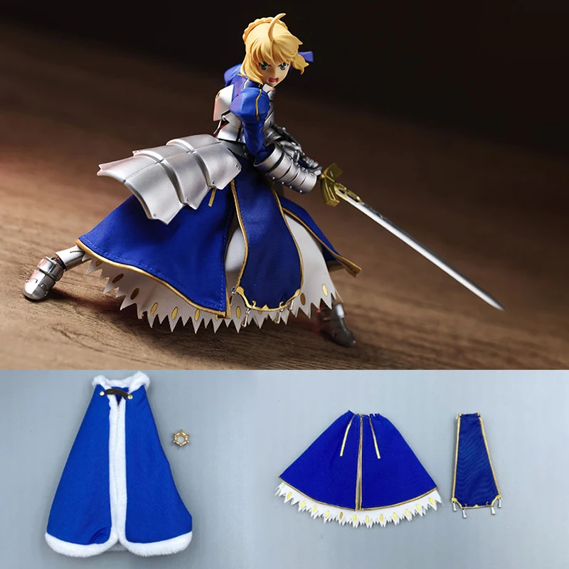 

1/12 Scale Classic Adventure Game Character Blue Cloth Skirt Cloak Model For 6inches Action Figure DIY