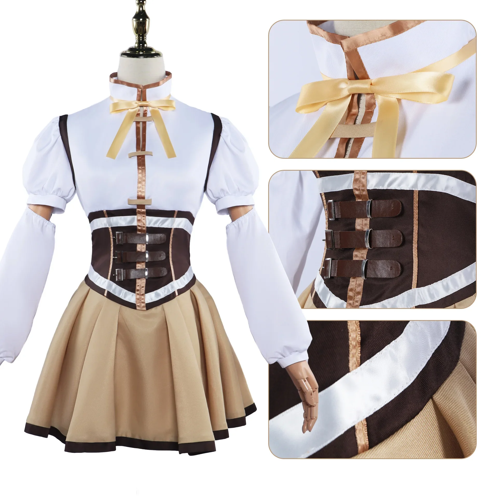 Disfraz de Cosplay de Tomoe Mami, disfraz de Anime Puella Magi Madoka Magica, peluca, sombrero, trajes, Halloween, Carnaval, Rave, vestido de juego de rol para niñas y mujeres