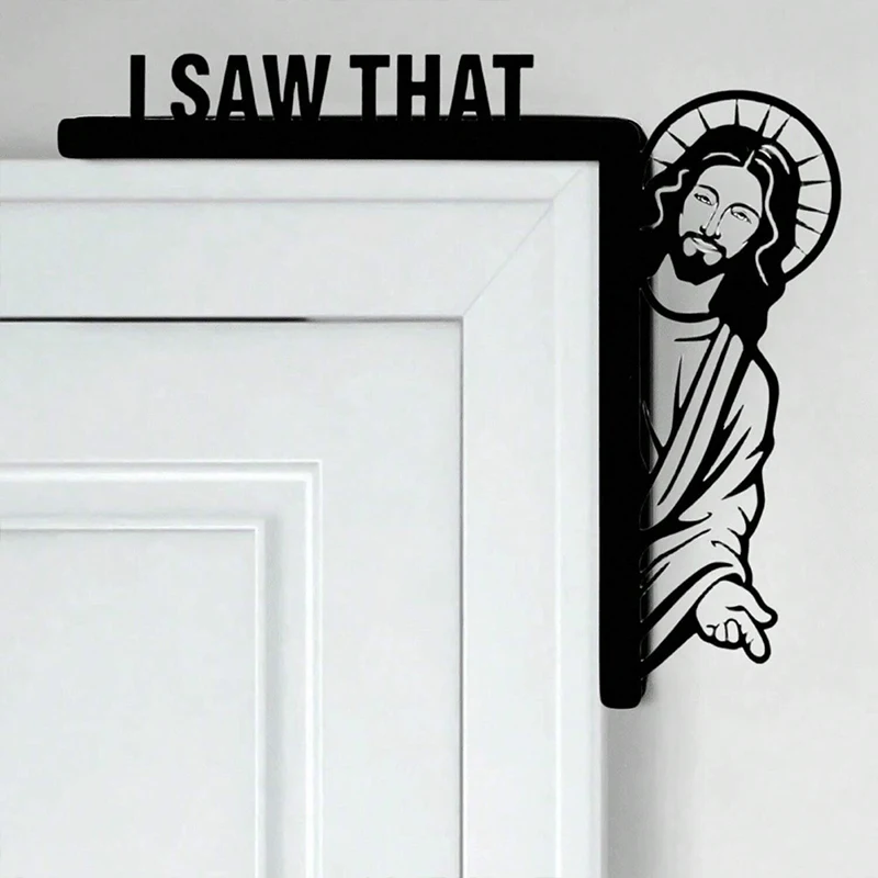 1pc Merry Christmas Door Frame Decoration Funny Home Decor Wear-resistant Corrosion-resistant Jesus Door Decoration