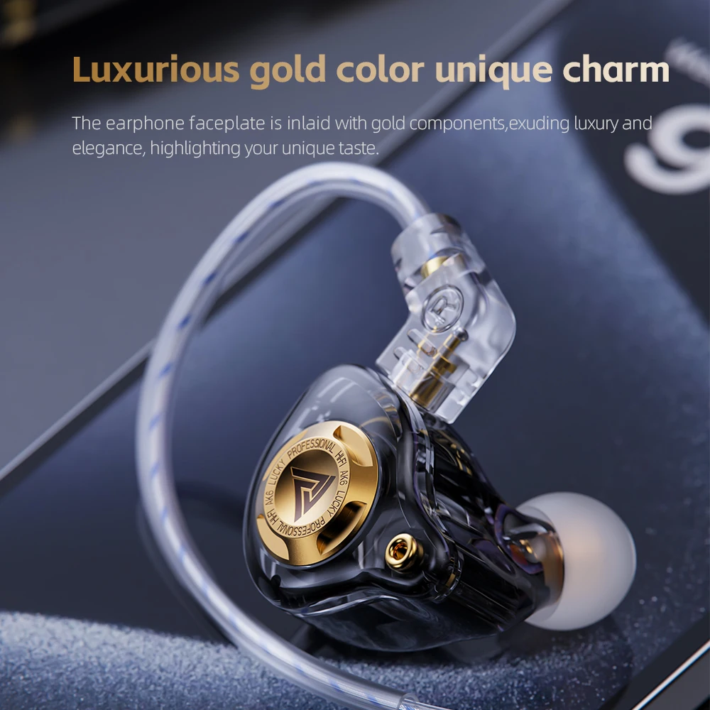 QKZ AK6-Lucky Earphones HIFI Bass Earbuds Monitor 3-Level Tuning