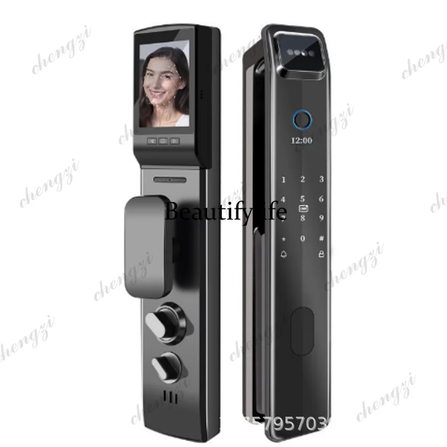 Smart lock password swipe card lock key remote graffiti English APP unlocking anti-theft door smart lock