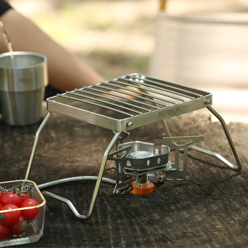 

Stainless Steel Outdoor Stove Rack, Foldable Non-Slip Pot Rack, Lightweight and Convenient Stove, Camping Picnic Barbecue Grill