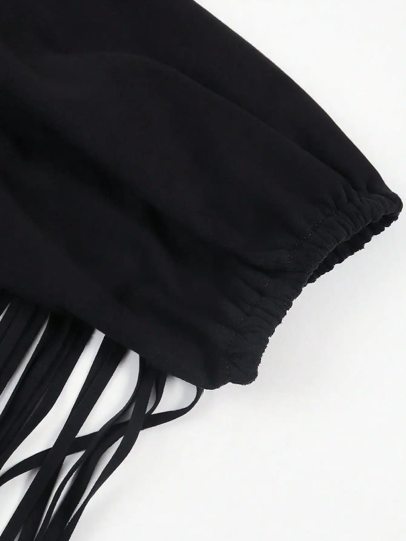 بلوزة BWQ Chic Vintage Western Goth Style مكشوفة الكتفين للنساء مع شرابات لجميع القديسين #6