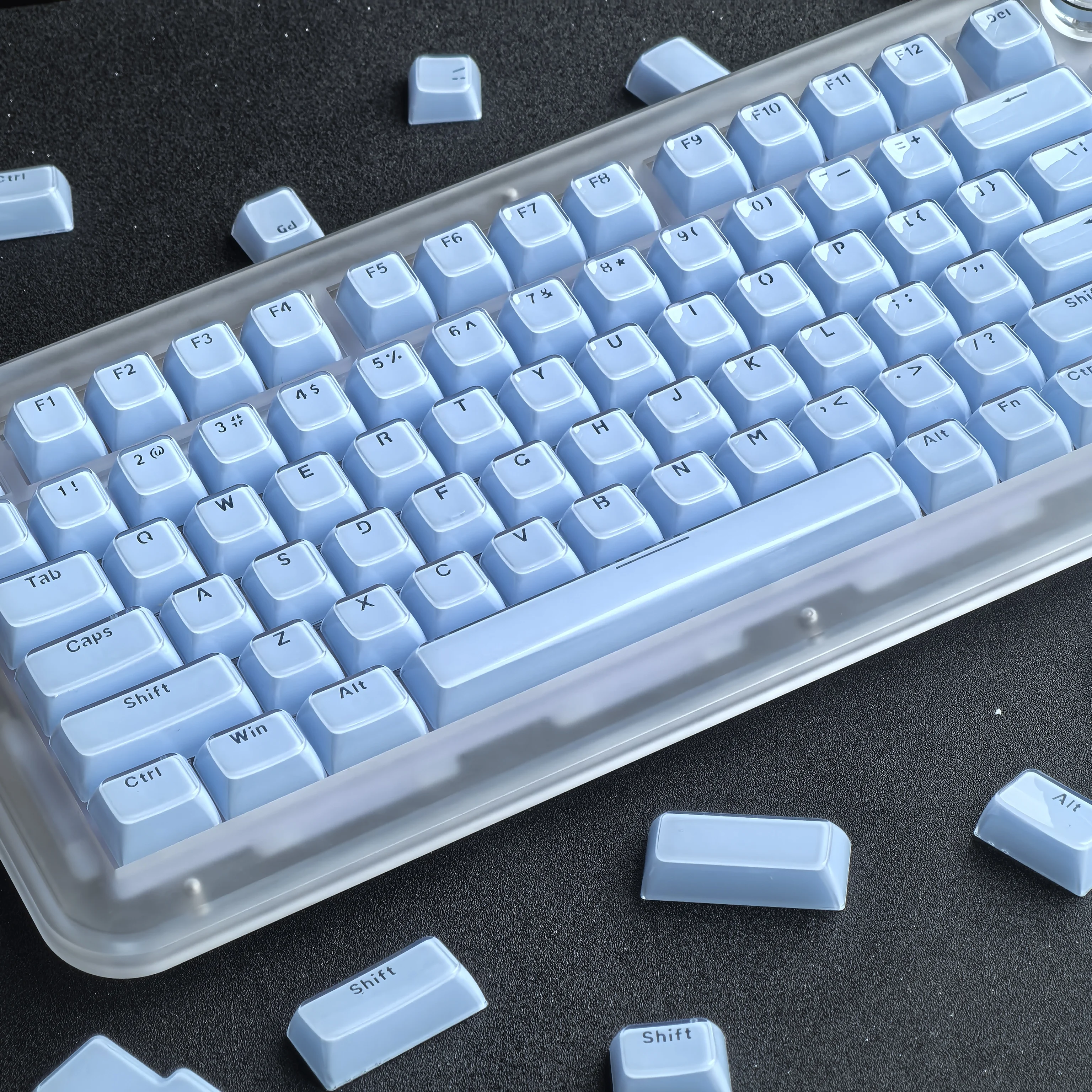 MAIMOOO 132-Tasten Kristall-Transluzente Tastenkappen Koreanisch Russisch Spanisch PC OEM Jelly Pudding Für /75/87/108 Mechanische Tastatur Tastenkappen – Detail 15