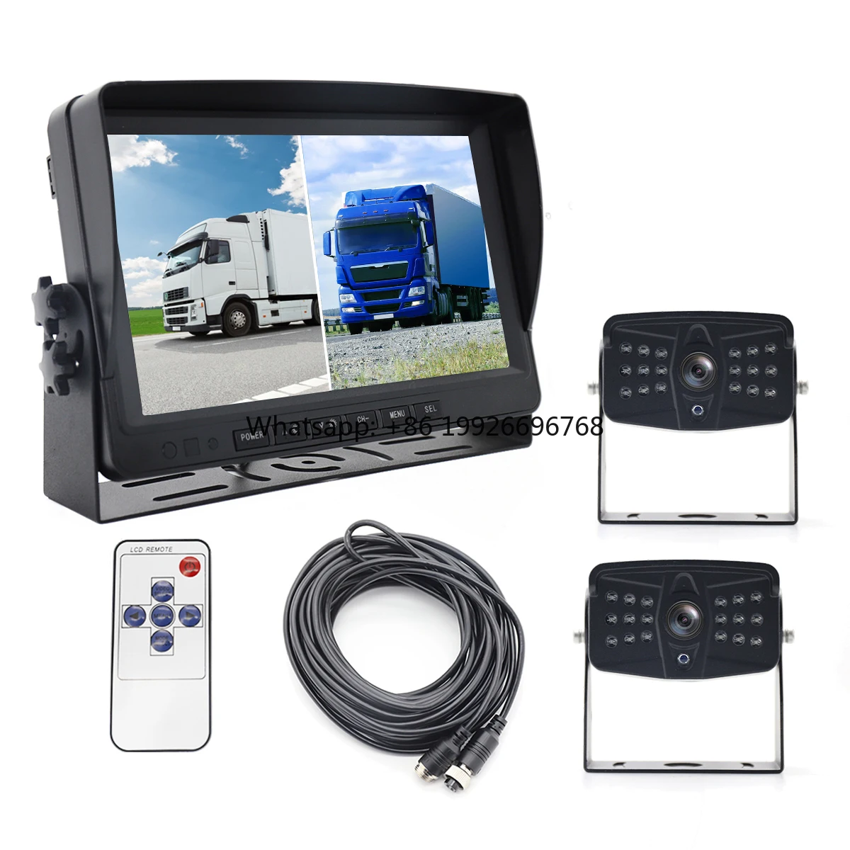 

Heavy Duty Vehicle DVR 7 INCH 4CH Quad Split IPS Screen with 4PCS HD Waterproof Backup Camera for Truck Reverse Aid System