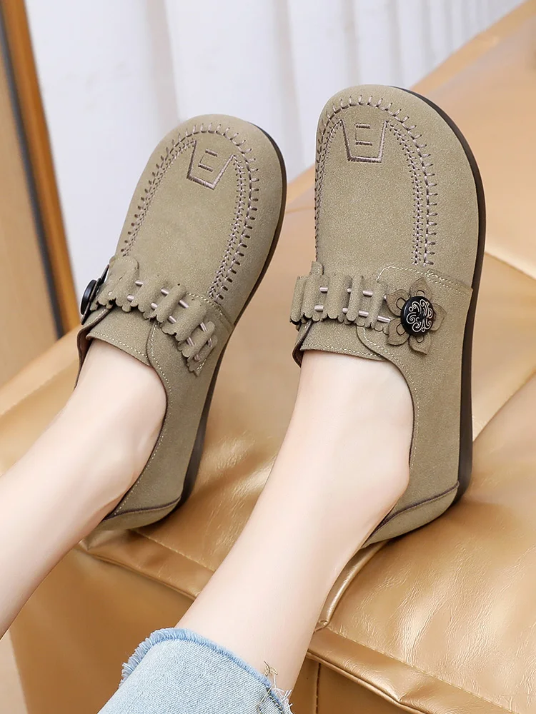 Retro casual flat shoes women's new women's shoes in the spring of 2024 are soft and not tired.