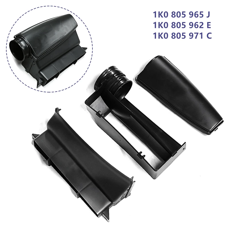 

Комплект из 3-х воздуховодов для VW Golf Jetta Mk5 Mk6 Audi A3, черный, в сборе, для впуска воздуха, детали двигателя автомобиля