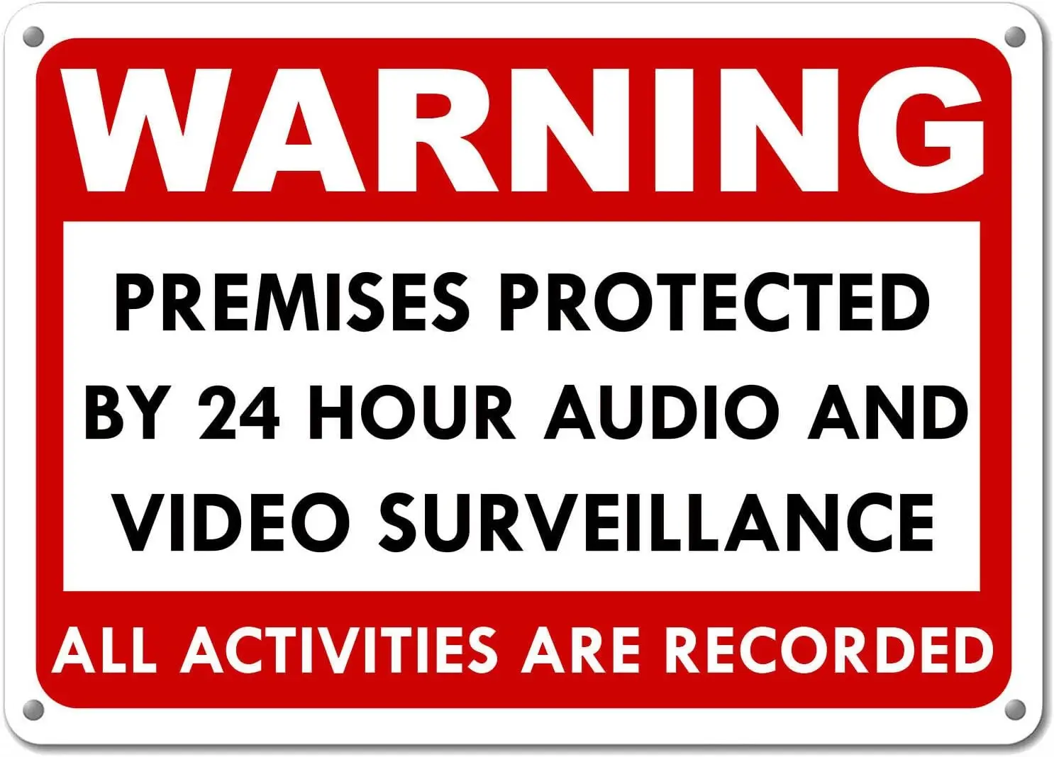 1p, предупреждающие эти помещения до 24-часового металлического знака видеонаблюдения