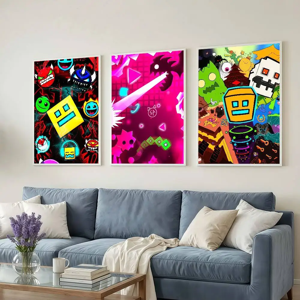 Game Geometry Dash Posters Dormitory Decorations Bedroom And Living Room Wall Murals Souvenirs