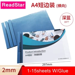 10PCS/LOT ReadStar Color Horizontal A4 thermal binding cover Glue binding cover 2-15mm (1-130sheets) color binding cover