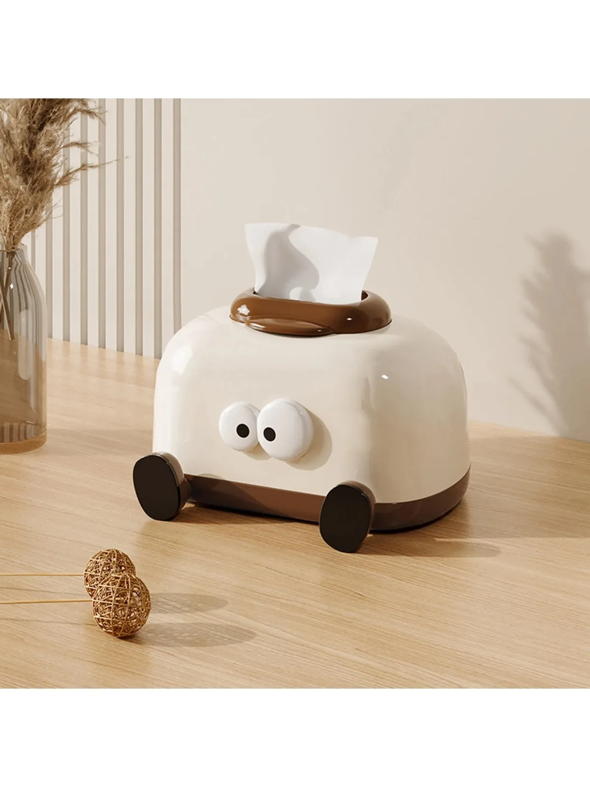 Couvercle de boîte à mouchoirs en plastique, mignon, support de boîte à mouchoirs en forme de grille-pain de dessin animé, distributeur de mouchoirs pour le visage pour la maison