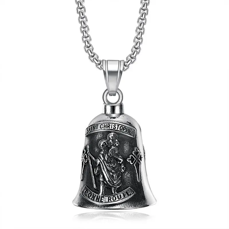St Christopher Guardian Bell Pendant Key Chain