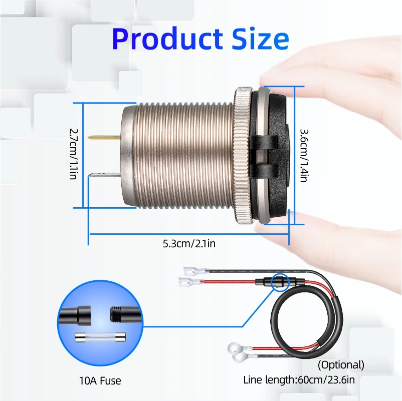 USB CHARGER SOCKET Digital Display Voltmeter built-in usb car usb outlet 3.0 socket Power Adapterfor Car Boat Marine  Motorcycle