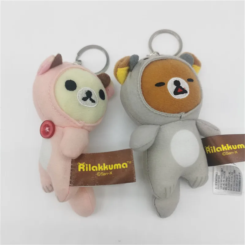 Korilakkuma Rilakkuma Beaver Plush Toy Cute Kawaii Keychain Key Chain Keyring Cartoon Anime Bag Keychains Girls Toys Small Gift