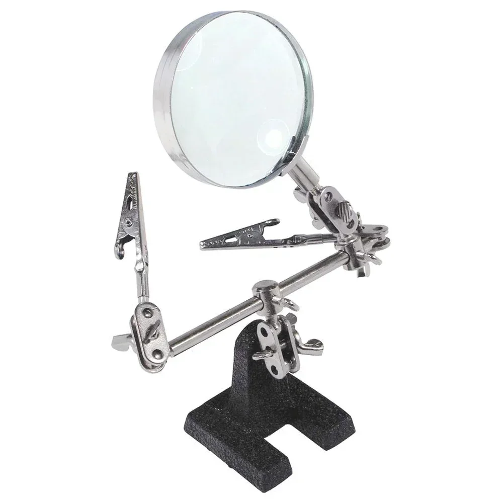 With Stand Hand Tool Third Helping 360 Rotating Magnifying Glass 2 Adju Alligator Degree Soldering Clips Nflc-easy-carrying